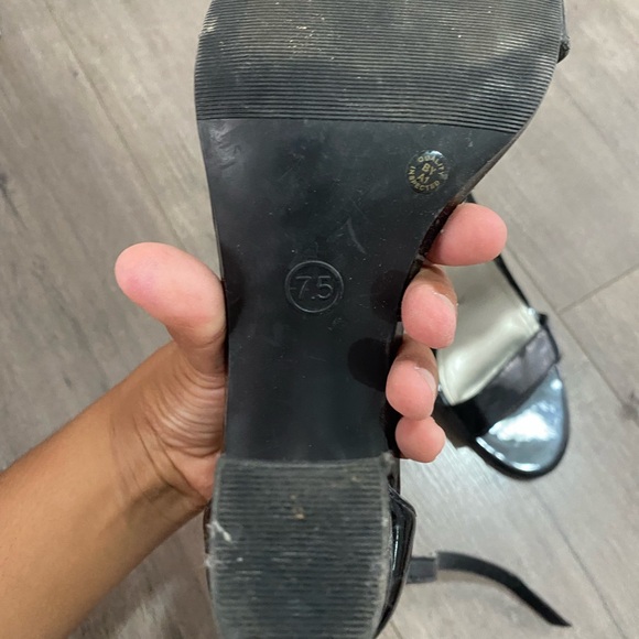 Women’s Black Glass Slipper Block Heels - Picture 4 of 4